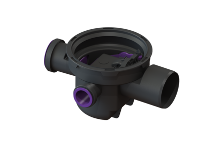 Drain body basement drain DN 100, 3 inlets, with odour trap