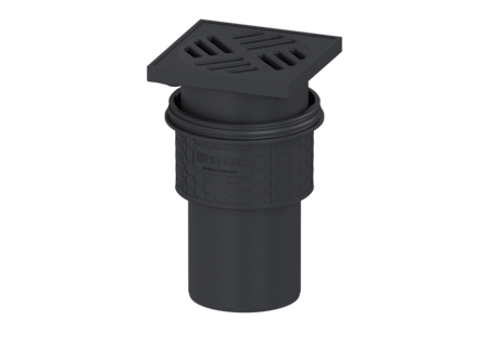 Practicus Basement Drain DN 100, vert., Black slotted grating